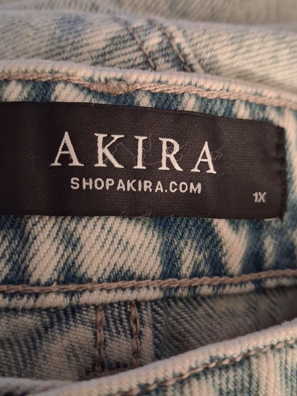 Akira Womens Acid Wash Heavily Distressed Shredded Wide Leg Jeans Light Blue 1X - Picture 16 of 16
